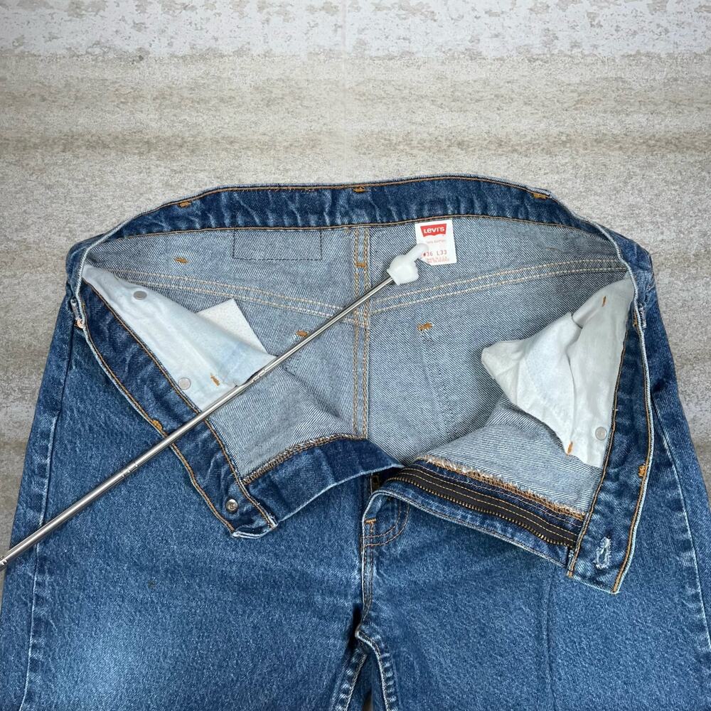Vintage 90s Orange Tab Levis Jeans 36x322 Bootcut Flared Medium Wash Made in USA - Picture 5 of 6